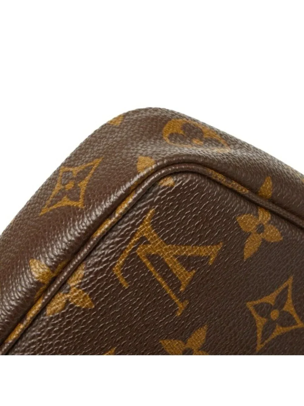 Louis Vuitton Monogram Pochette Soir Shoulder Bag Brown Leather